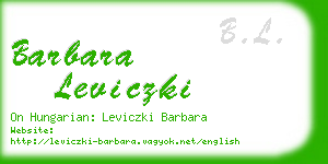 barbara leviczki business card